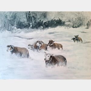Winterschafe - 100x80cm