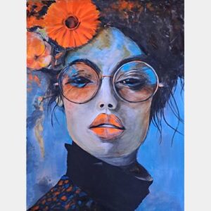 Dame in blau - 60x80cm