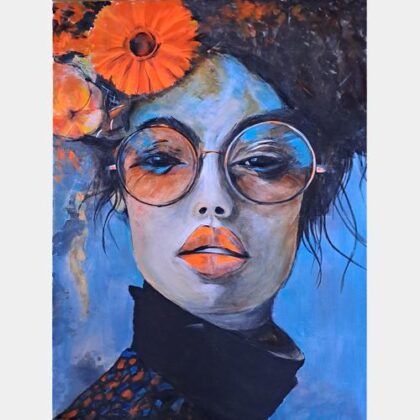 Dame in blau - 60x80cm